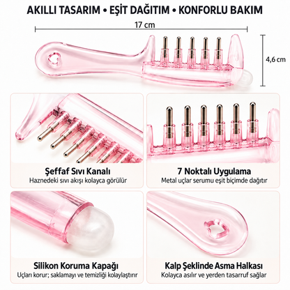 2’si 1 Arada Serum Uygulama ve Masaj Tarağı