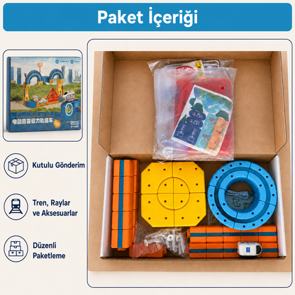 Manyetik Raylı Tren Seti (105 Parça)